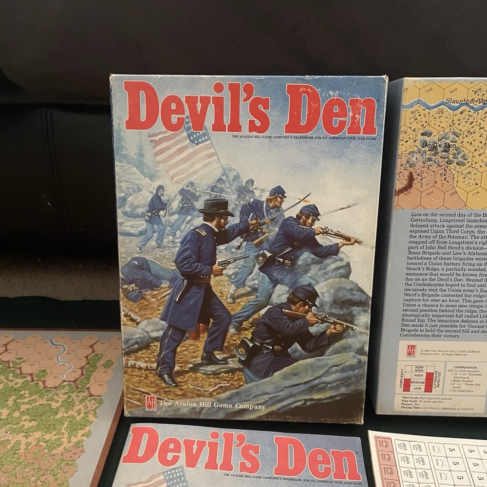 Avalon Hill 1985 Devil's Den Civil War Strategy Board Game Unpunched