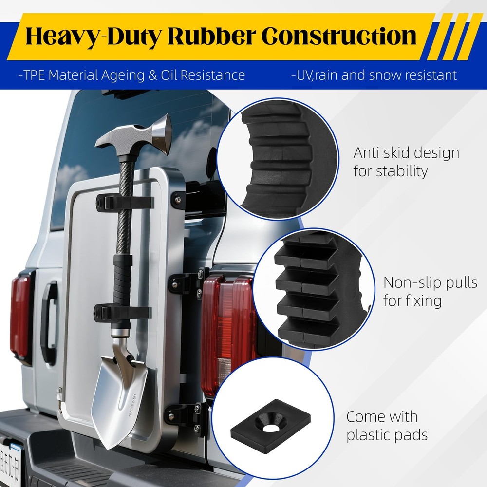 Rubber Clamp (2 Pack) Adjustable Non-Slip Quick Release Mount, Fits 1" - 2-1/...