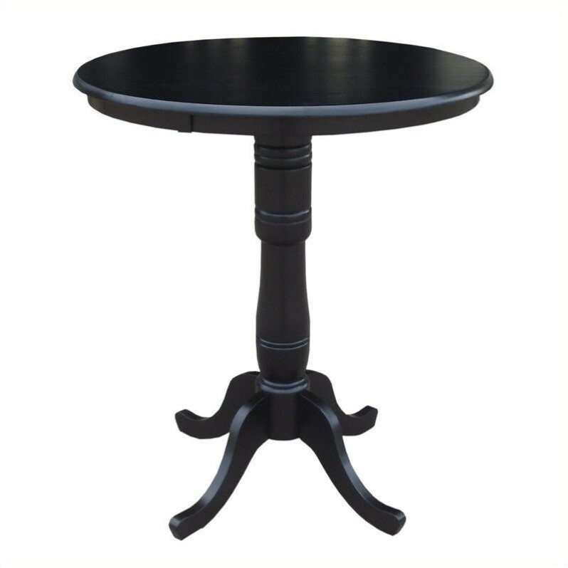 Pemberly Row 36" Round Pub Table in Black