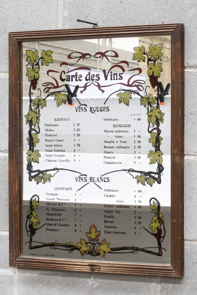 Vintage French Wine Carte Mirror