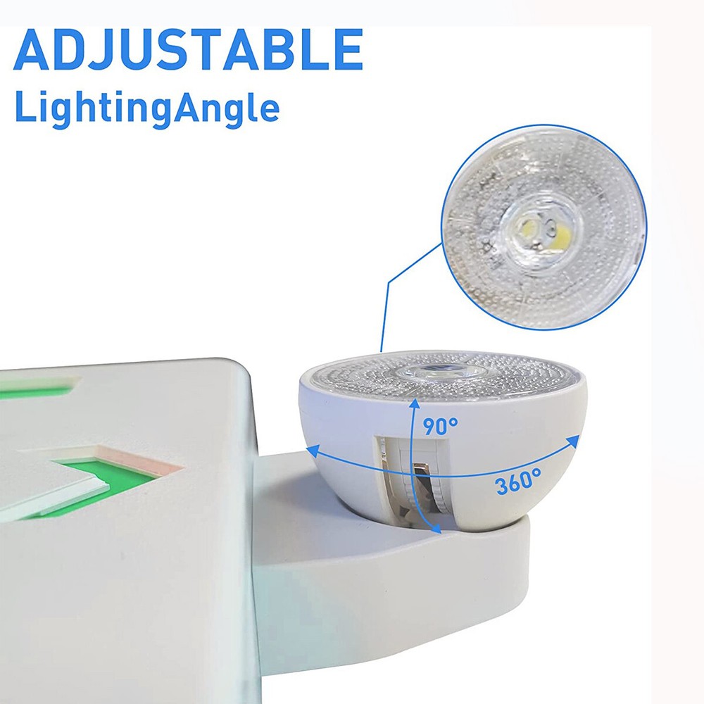 LED Exit Sign Emergency Light Compact Combo Double Face w/Battery Backup Green