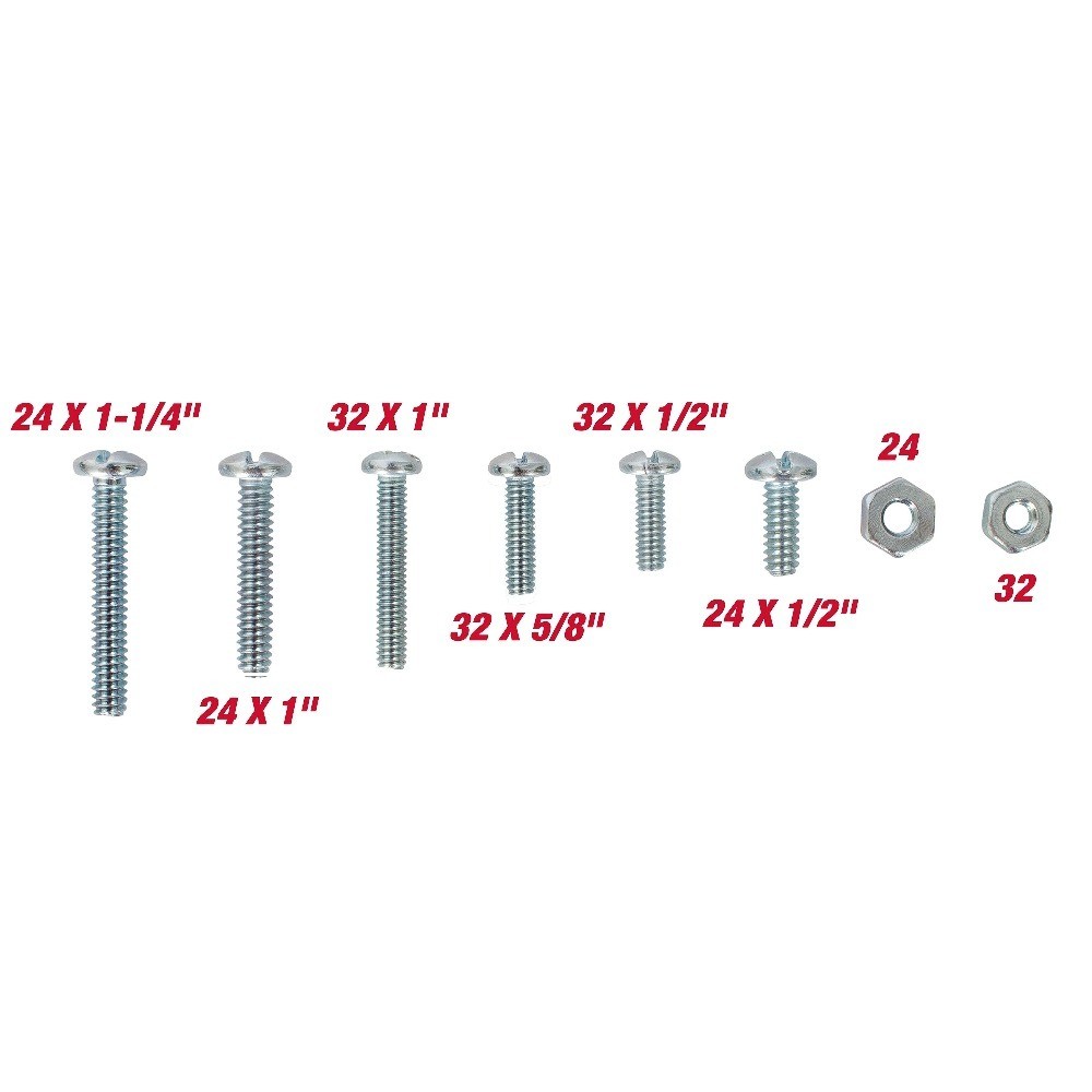 Zinc Plated Machine Screw and Nut Assortment 182 Pc with Storage Case