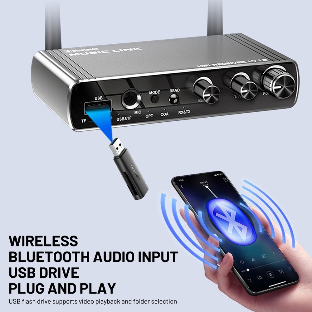 Bluetooth 5.4 Transmitter Receiver Long Range For TV Home Stereo Audio Adapter