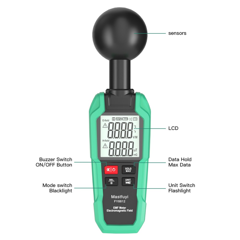 EMF Meter Electromagnetic Field Tester Electromagnetic Wave Radiation Detector