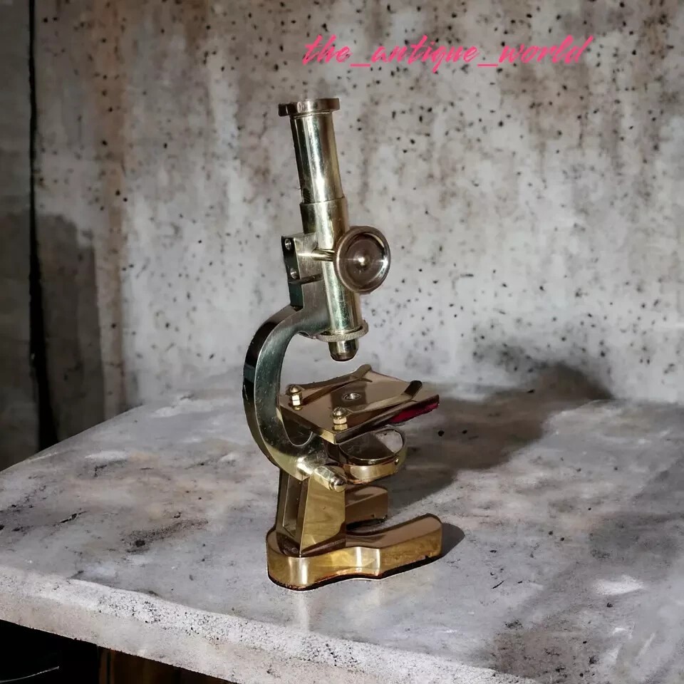 New Antique Brass Heavy Microscope 7 Inches Students Brass Microscope gift