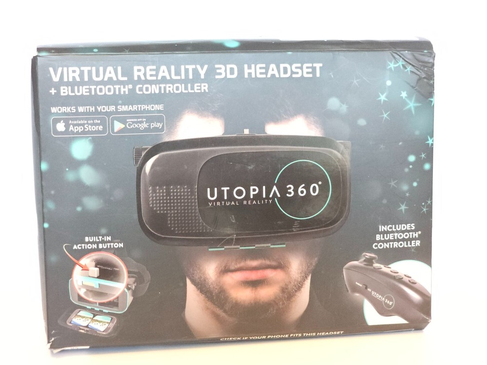 Utopia 360 Virtual Reality 3D Headset + Bluetooth Controller