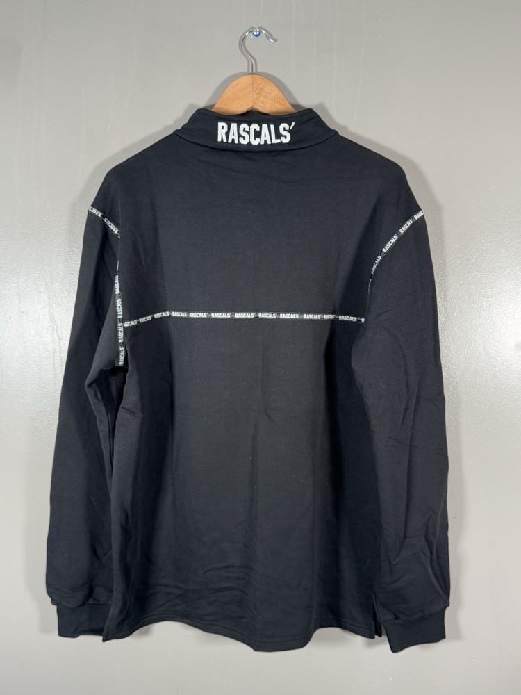 Mens Rascal Casual Black Pullover Half Zip Size XL