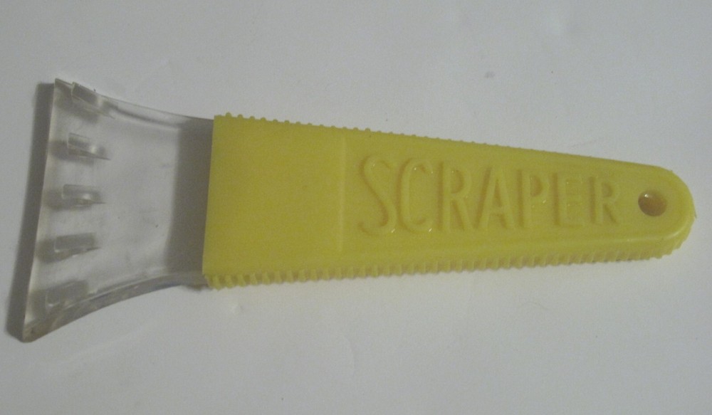 Car Window Plastic Windshield Ice Scraper with Yellow Handle