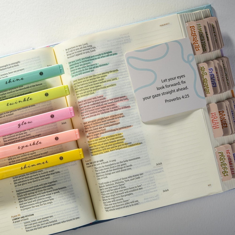 DIVERSEBEE Glitter Bible Highlighters with Soft Chisel Tip, 5 Pack, Sunshine
