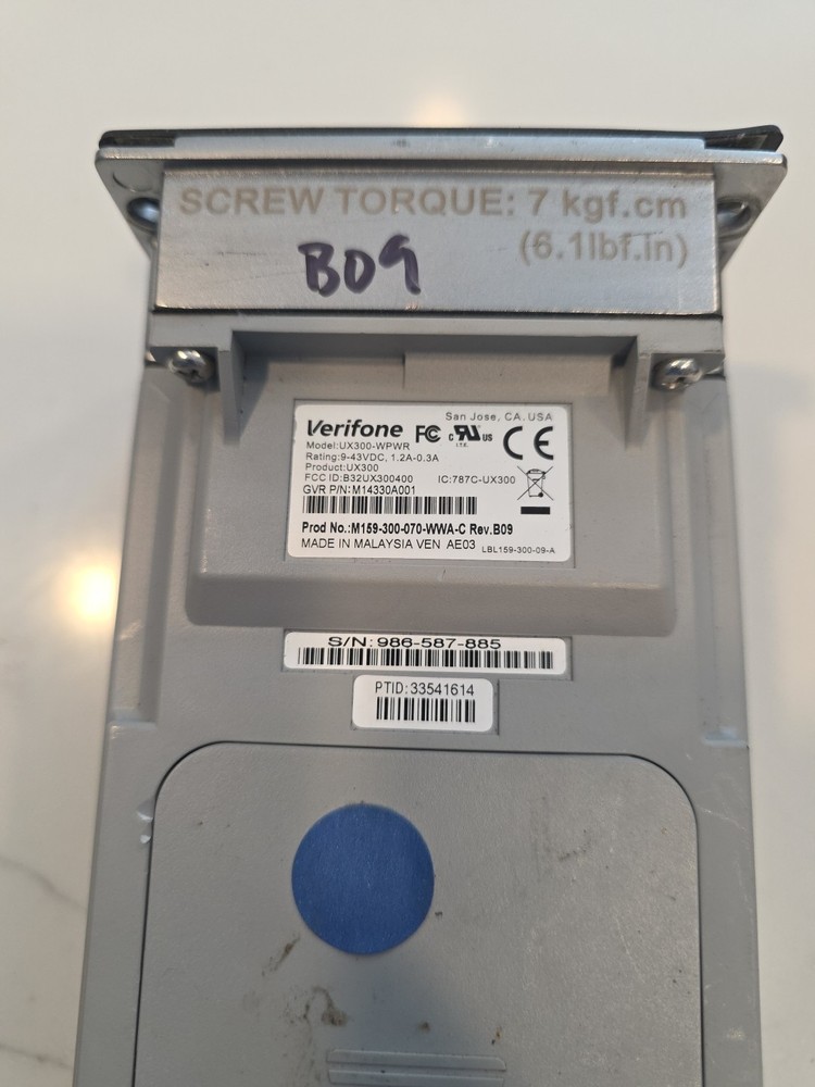 Used Verifone UX300-WPWR Credit Card Reader - Tested