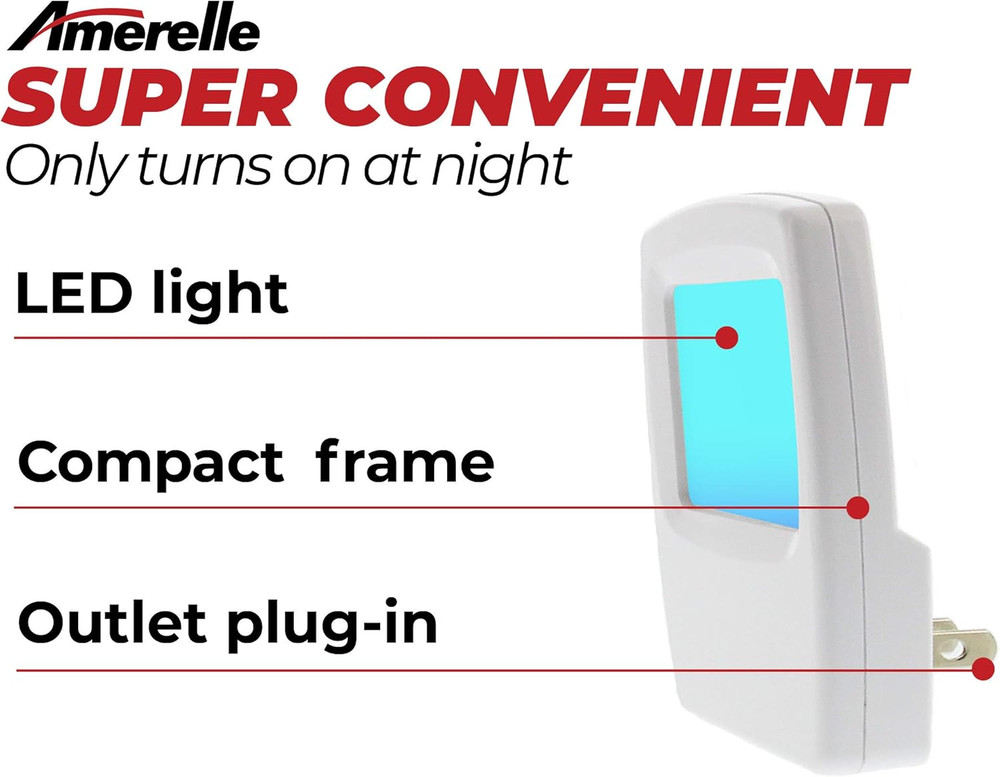 Always-On Blue Night Light, 4 Pack (71282) - Slim, Plug-In, LED Light with a Sof