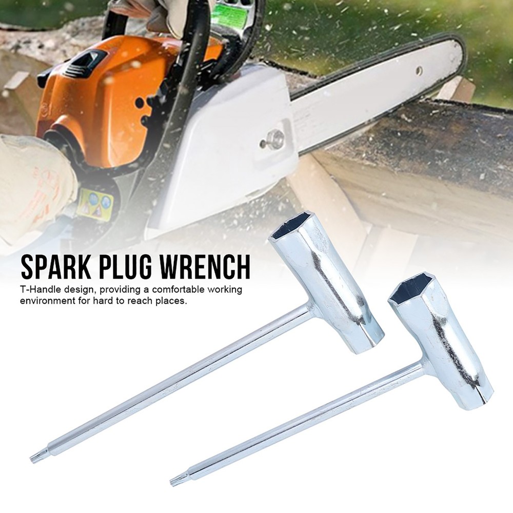 2pcs Spark Plug Spanner T‑Handle Socket Wrench For Chainsaws Popular