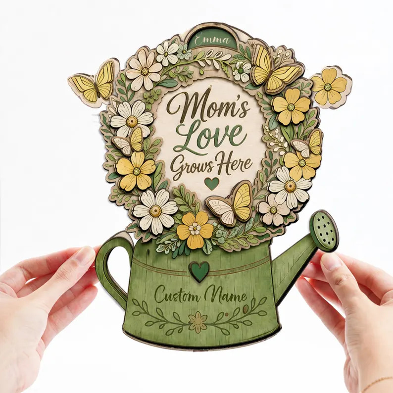 Unique Personalized Mom Gift Wall Sign with Rope