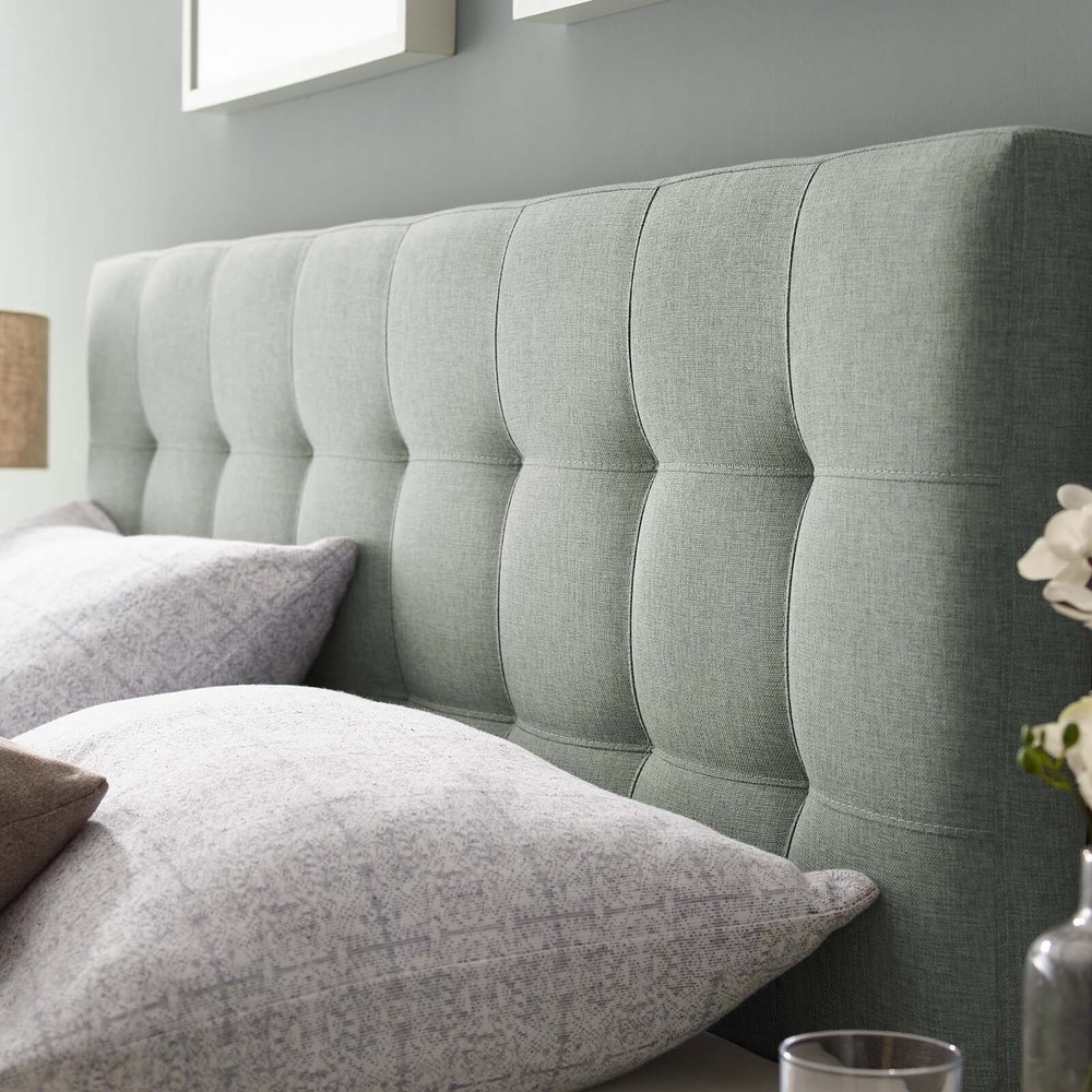 Modway Tufted Upholstered Fabric Square King Size Headboard in Gray