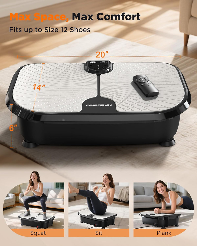 Vibration Plate Exercise Machine, 400 LBS Capacity Vibration Plate for Lymphatic