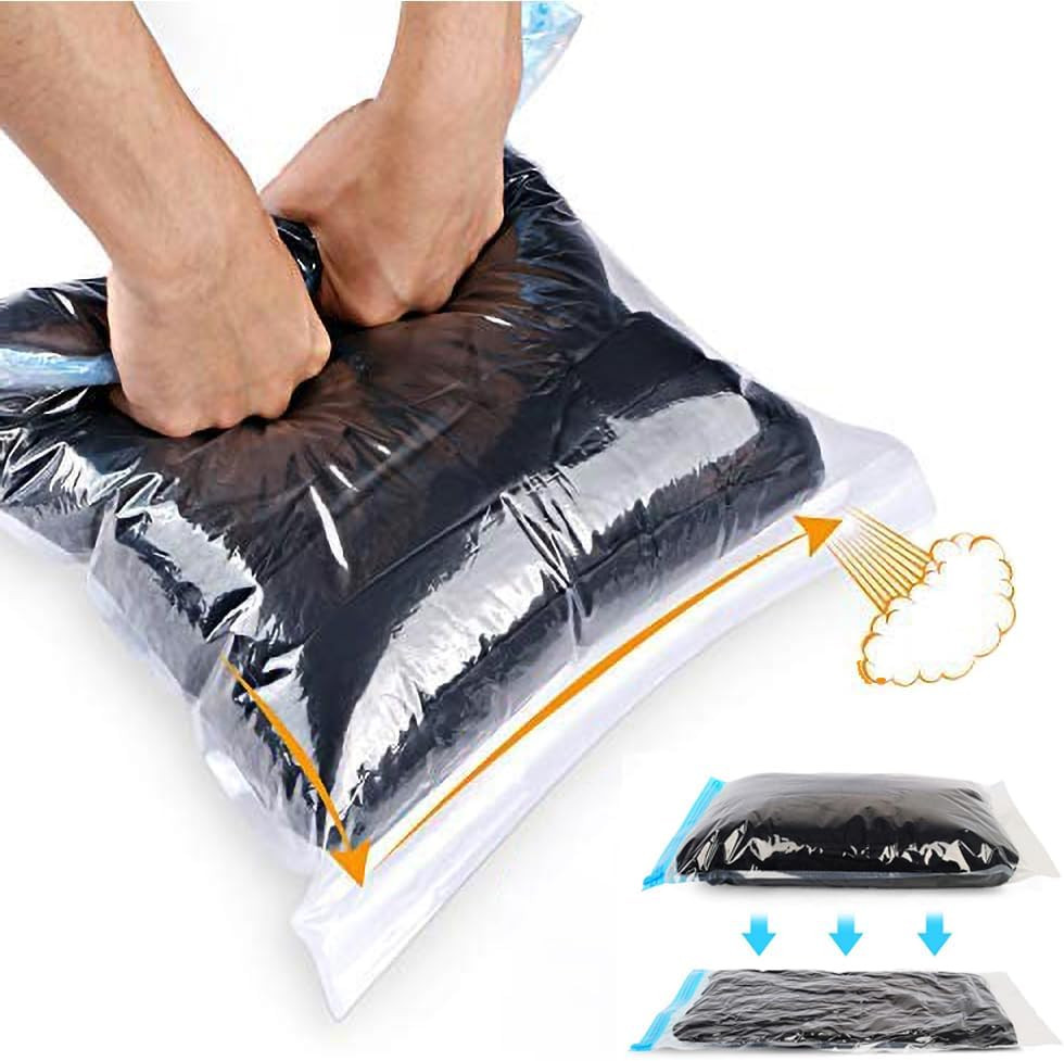 Compression Bags - 12 Pack Space Saver Storage Accessories (Transparent)