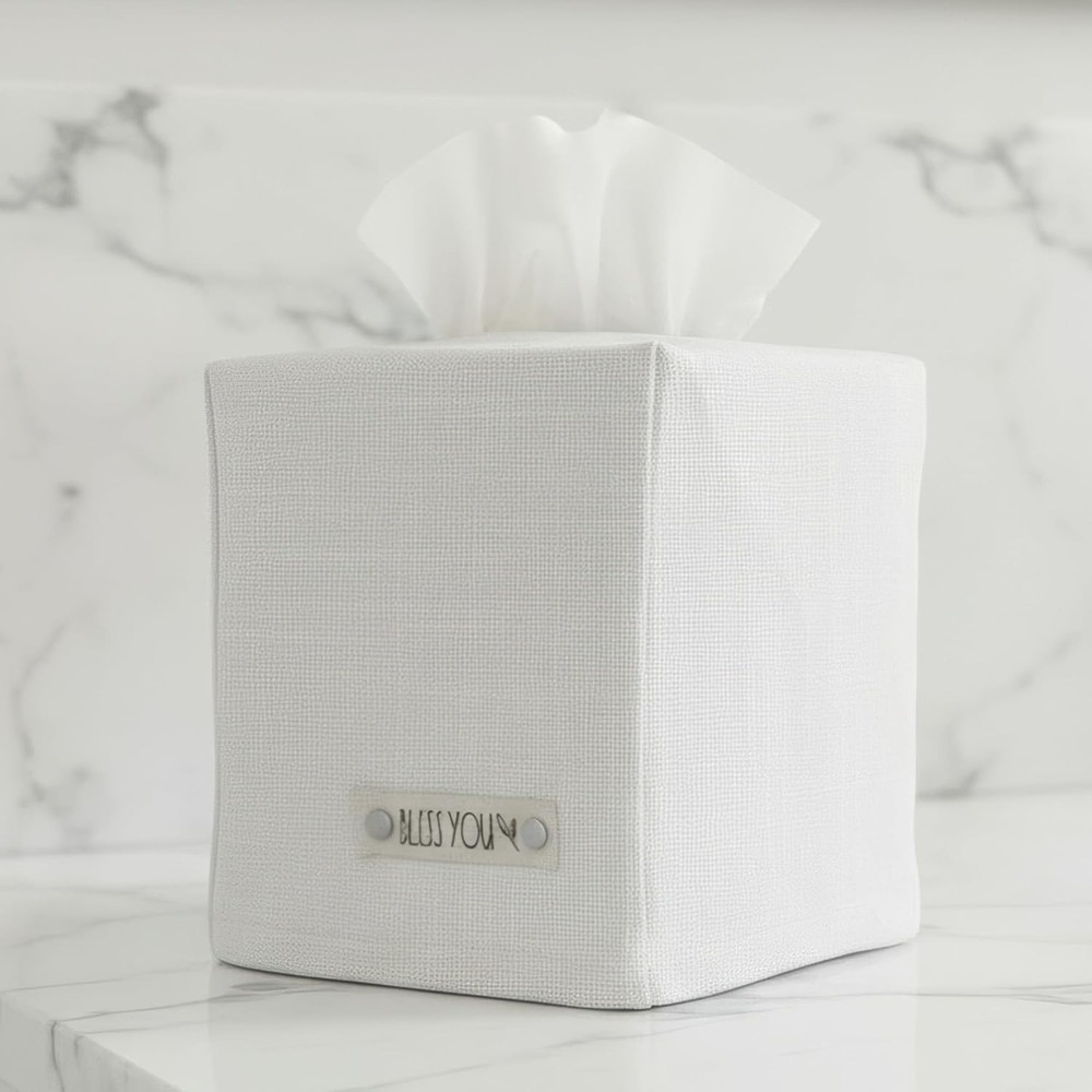 Versatile Decorative Tissue Box Cover - Fits Standard Tissue Boxes Perfectly