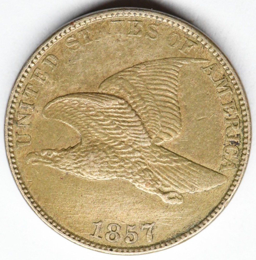 1857 flying eagle cent in a high grade