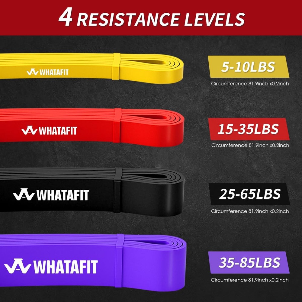 WHATAFIT Resistance Bands, Pull Up Assistance Bands, Exercise Bands, Workout ...