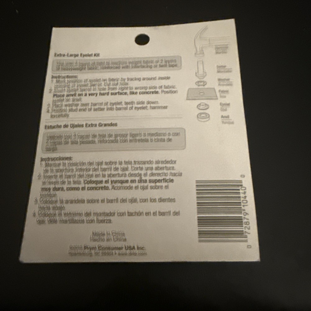 DRITZ #660-65 EXTRA LARGE EYELET KIT - SIZE 7/16" (10 SETS WITH TOOLS)