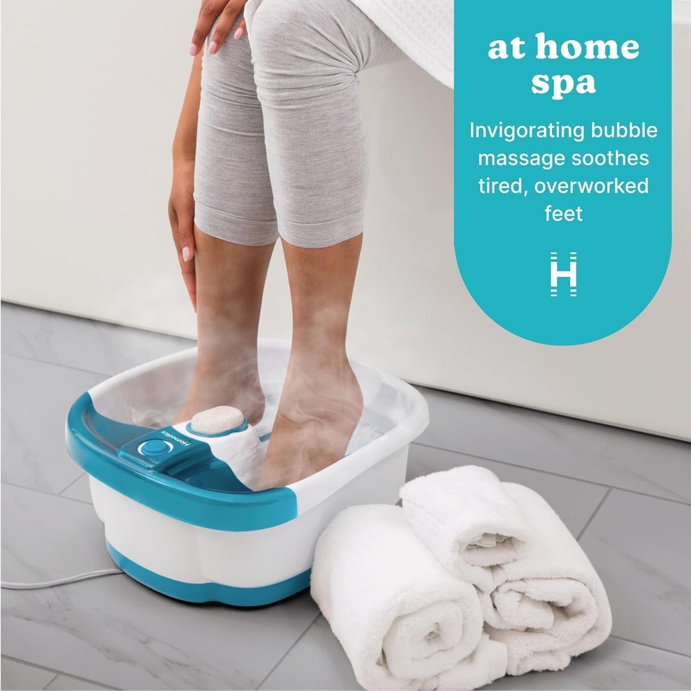 Bubble Mate Foot Spa, Toe Touch Controlled Foot Bath with Invigorating Bubble...