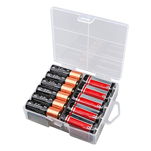 24 x AA Battery Storage Case Holder Organizer Box Transparent
