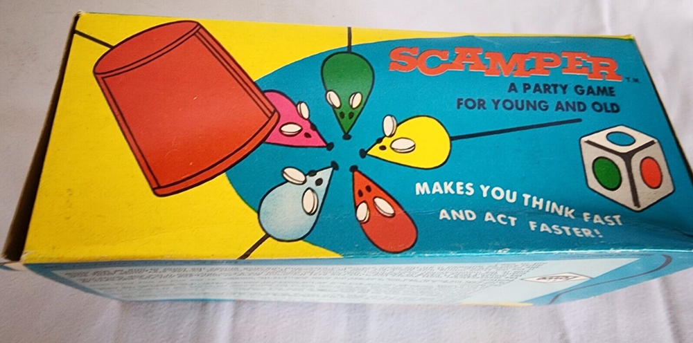 1968 Scamper mouse dice game original package by E S Lowe made in Hong Kong