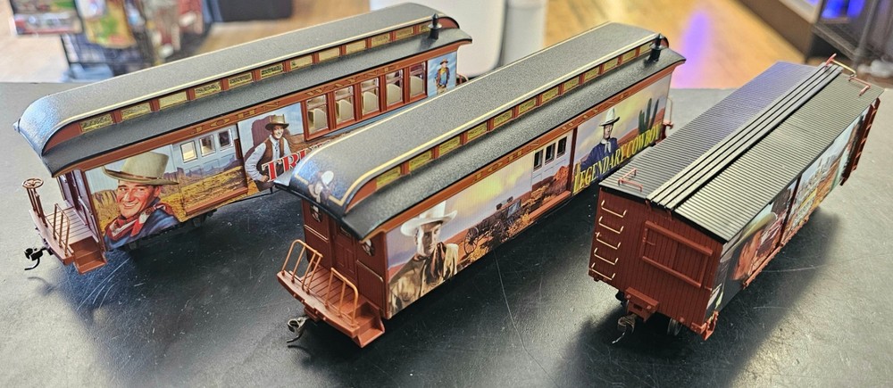 Hawthorne Village John Wayne Train AND Wolf Moonlight Express Train Set