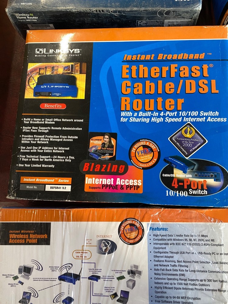 Linksys EtherFast Cable/DSL Router with a 4-Port Switch, Model BEFSR41.