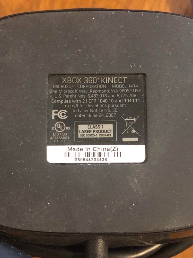 Microsoft Xbox 360 Kinect 1414 Sensor Black Bundle w/ Power AC Adapter & 3 Games