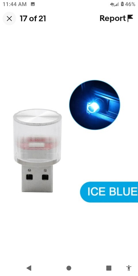 USB Strobe Party Light Blue/White Port For CR,Phone,Computer,Ext 2pc. Set