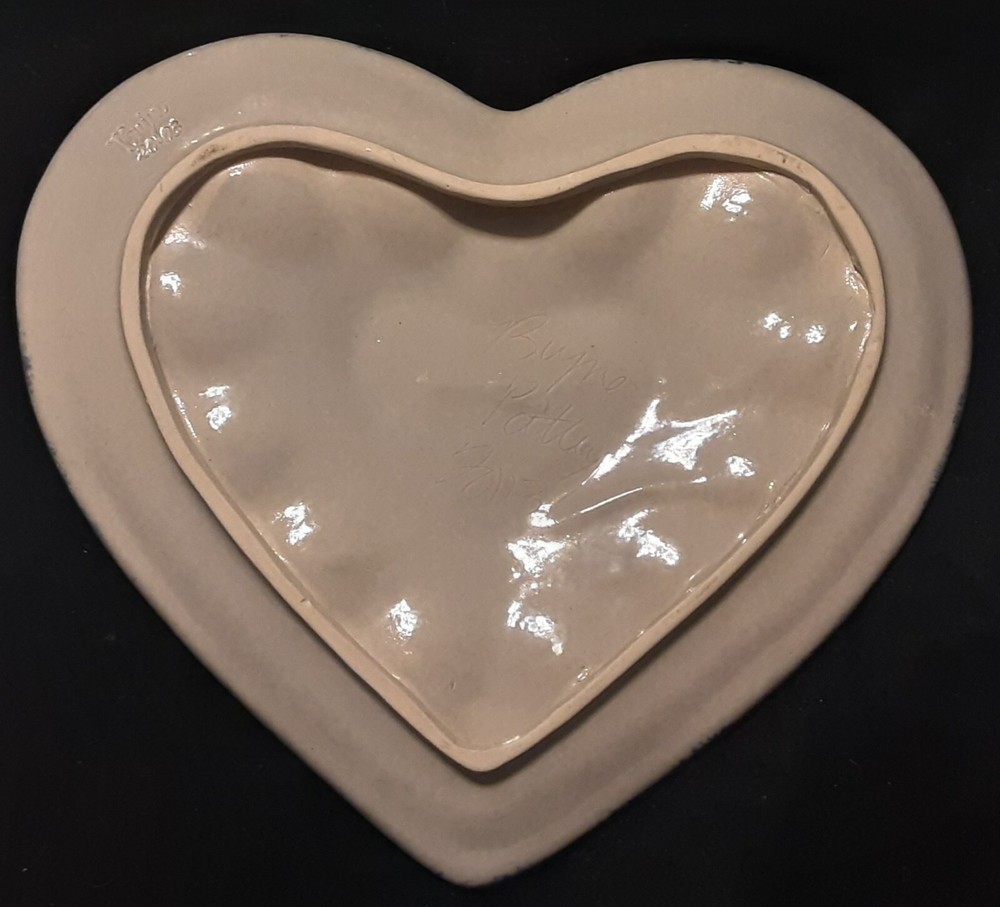 Bujno Pottery Heart Shaped Deviled Egg Platter/Dish, 2003