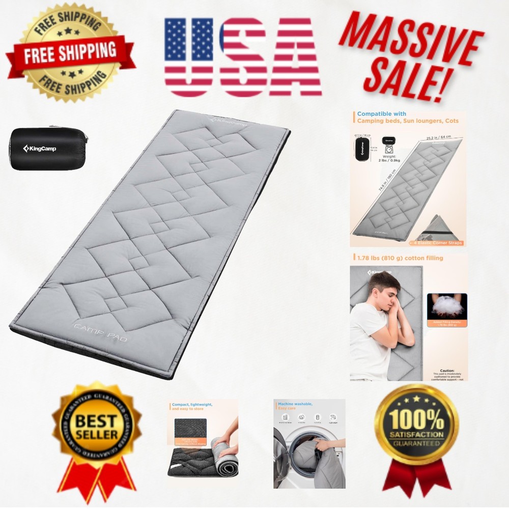 Versatile Lightweight Cot Sleeping Pad - Soft, Comfortable, Machine Washable