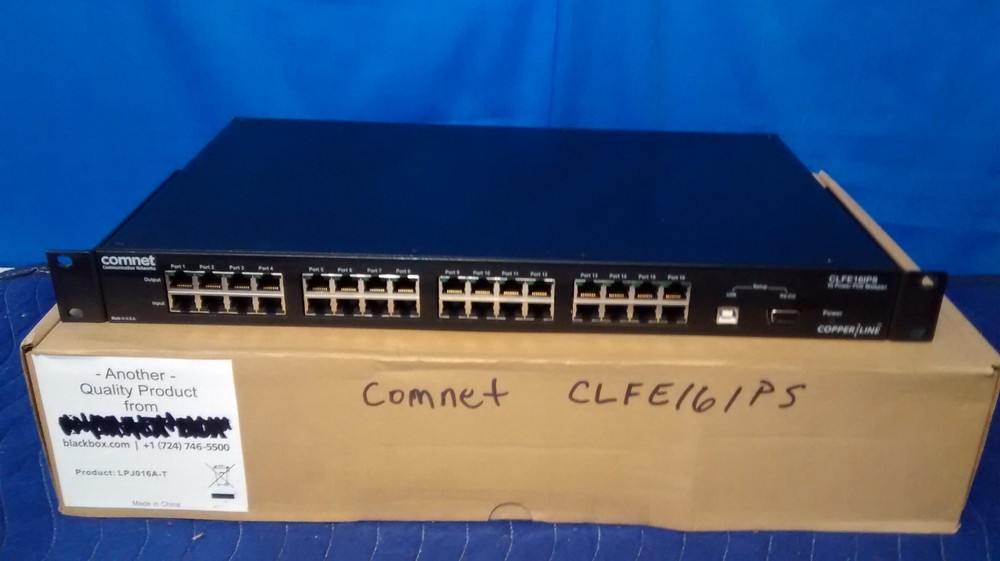 Comnet CLFE16IPS 16 Port High Power POE Midspan Injector [CTW]