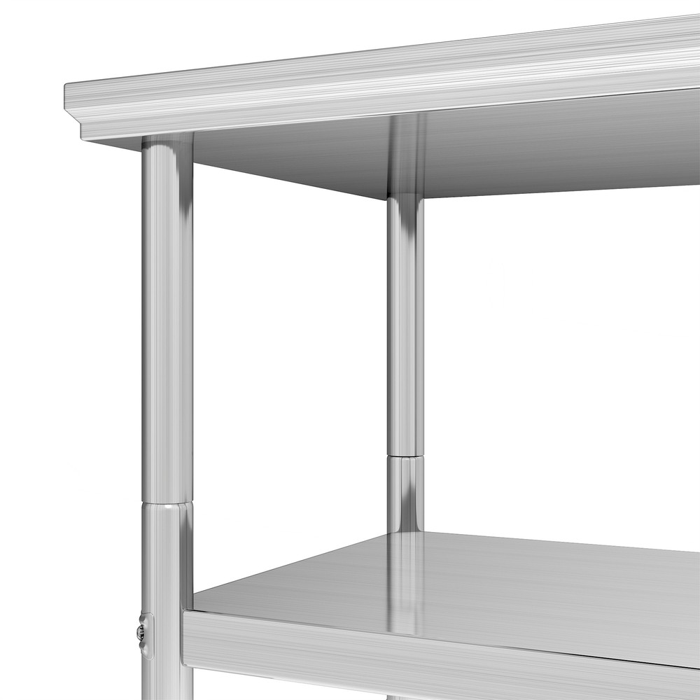 Work Table Stainless Steel 2 Tier Shelves Storage Workbench Kitchen Commercial