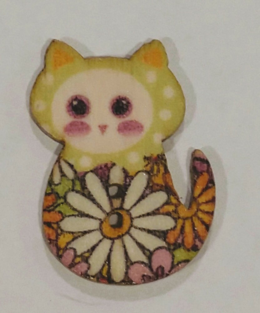 Handmade Needle Minder Keeper Cross Stitch Cat