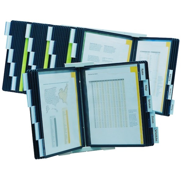 INSTAVIEW 561201 Desk Ref Sys, 10 Panels, Black