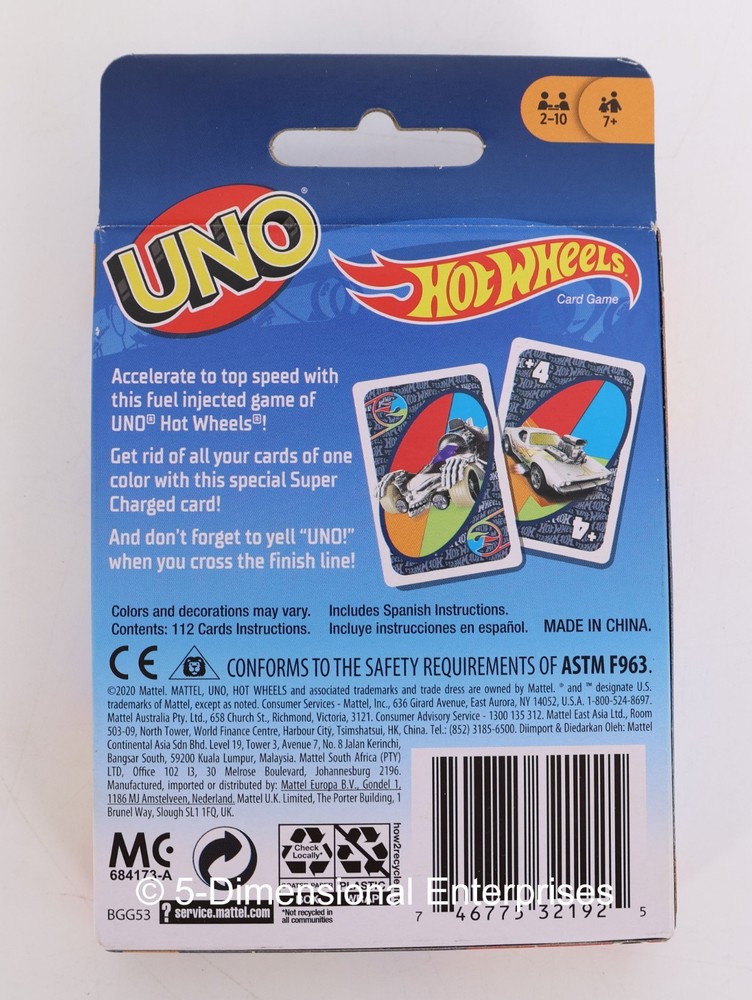 UNO Hot Wheels Card Game - New Sealed