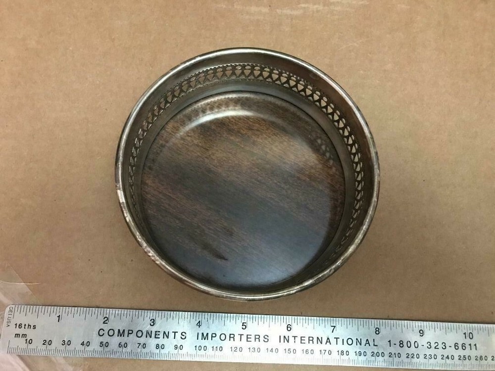 Sheffield Reed & Barton Silver Plate Gallery Wine Bottle Coaster