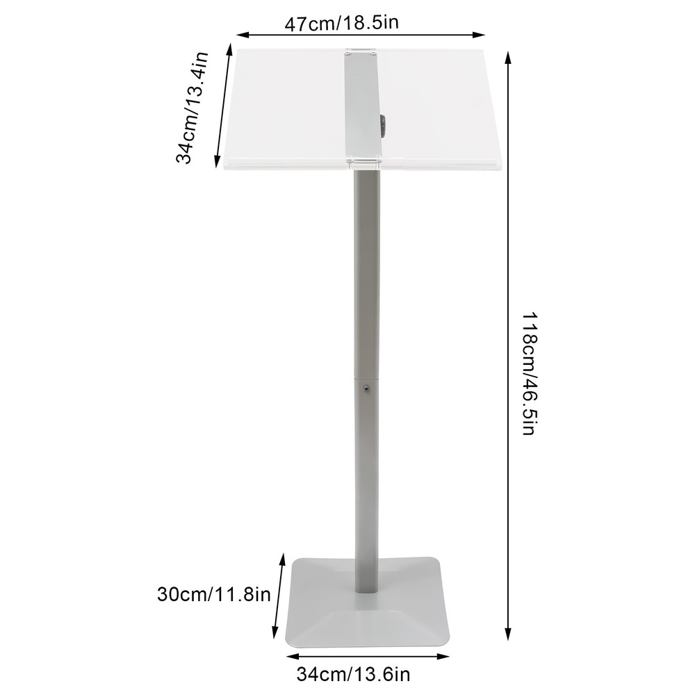 Small Acrylic Podium Stand, Angle Adjustable, Modern Lecterns & Pulpits