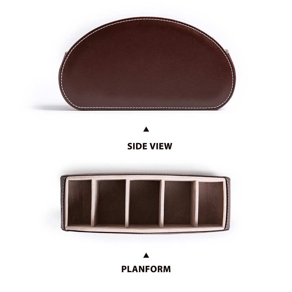 Remote Control Holders Organizer Box with 5 Compartment PU Leather Multi-func...