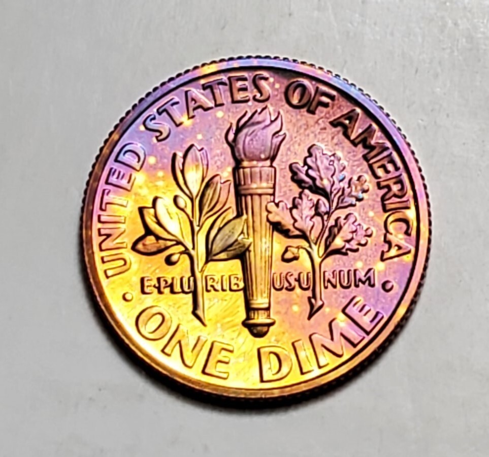 TONED 2005 S ROOSEVELT DIME CLAD PROOF UNC #C5324