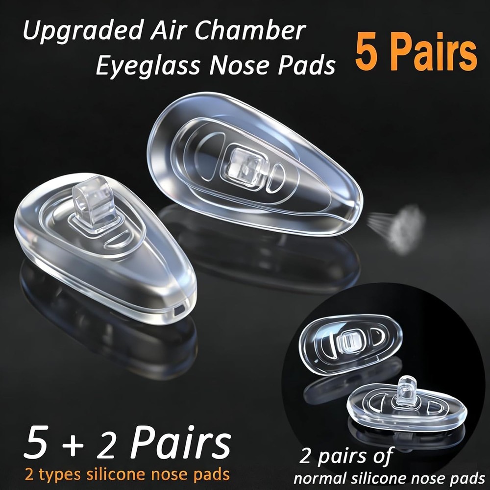 5-Pair Replacement Nose Pad Kit - Silicone & Multi-Functional Tool
