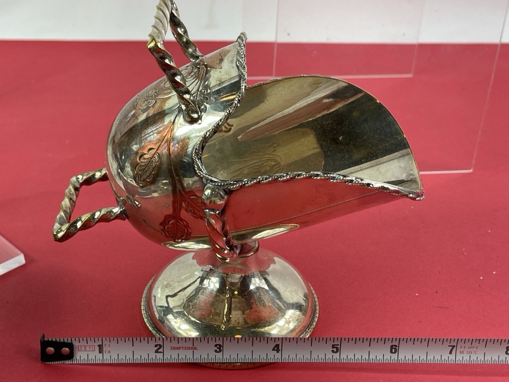 Vintage Silver-Plated Sugar Scuttle Bowl 6" Tall