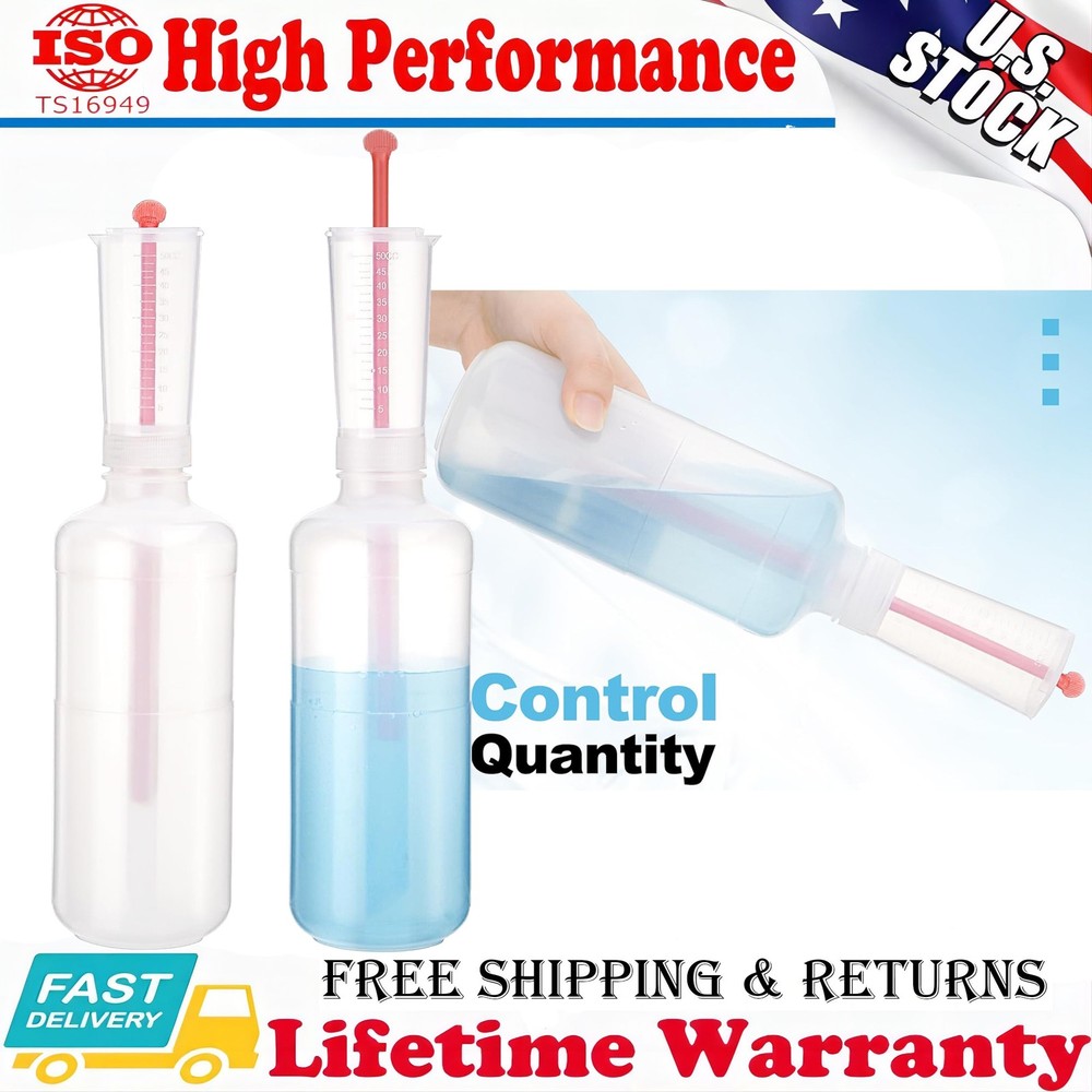 2 Pcs Adjustable Volume Dispensing Bottle 500ml Dosing Container Plastic Dosing