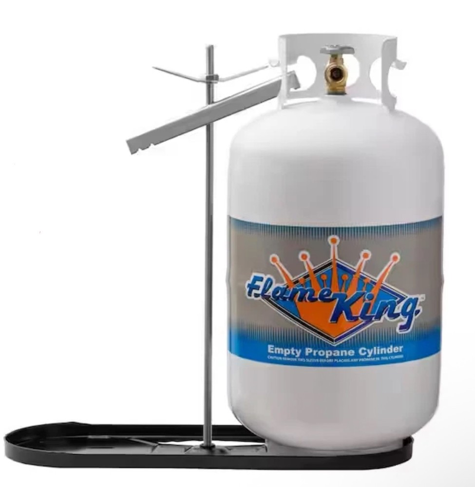 RV Propane Tank Holder, Double Bottle Rack 30LB. Cylinder Kit, Black 00660