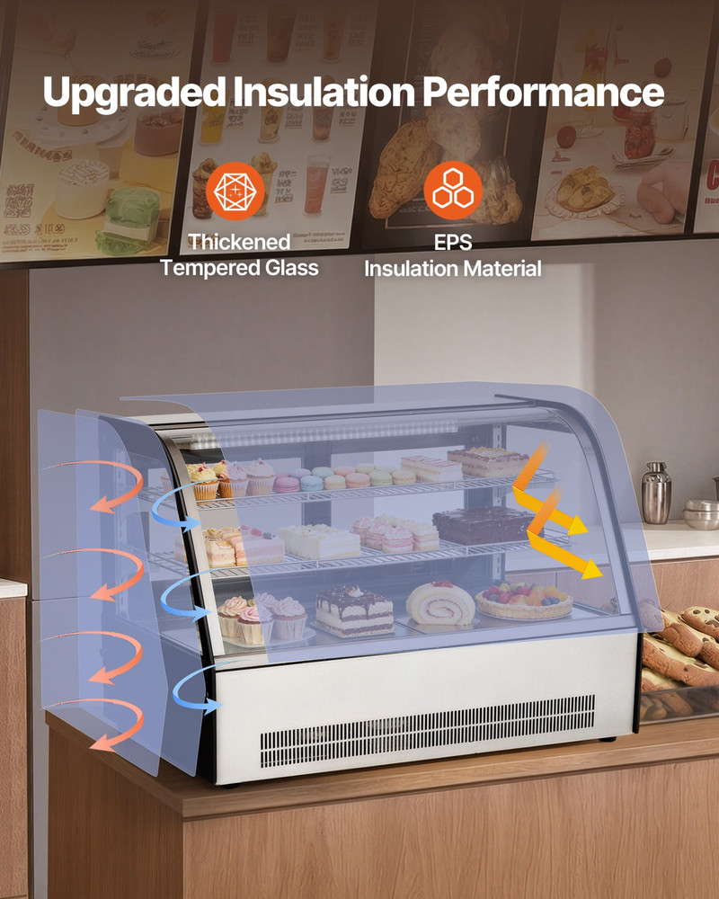 5 Cu Ft Refrigerated Display Case 2 Tier Cake Pastry Fridge