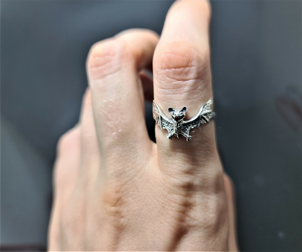 Bat Ring 925 Sterling Silver Vampire Gothic Rock Biker