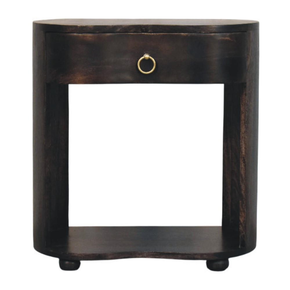 Solid Mango Wood Bedside Table, 1 Drawer, Modern Design, Fully Assembled