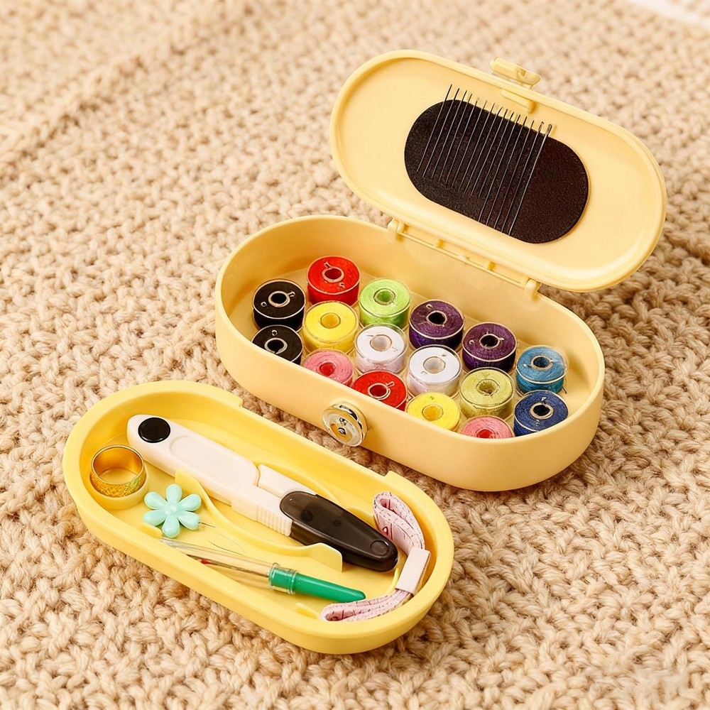 Sewing Kit Basic 21 Piece Portable Stitching Supplies with Storage Box